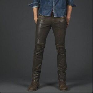 Robin's Jean "Motard" Brown Wax Coated Jeans